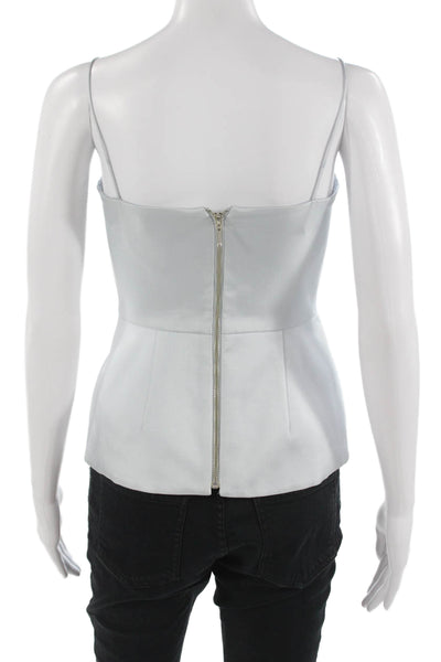 Nicholas Womens Camisole White Sleeveless Zip Polyester Designer Size 4