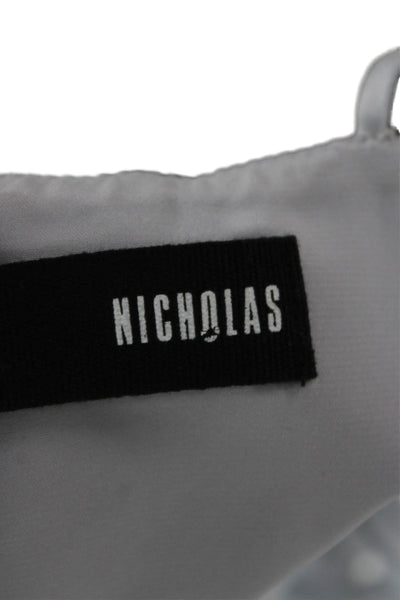 Nicholas Womens Camisole White Sleeveless Zip Polyester Designer Size 4