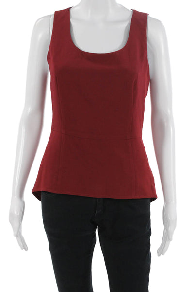 Rag & Bone Womens Red Silk Cotton Square Neck Sleeveless Tank Size 4