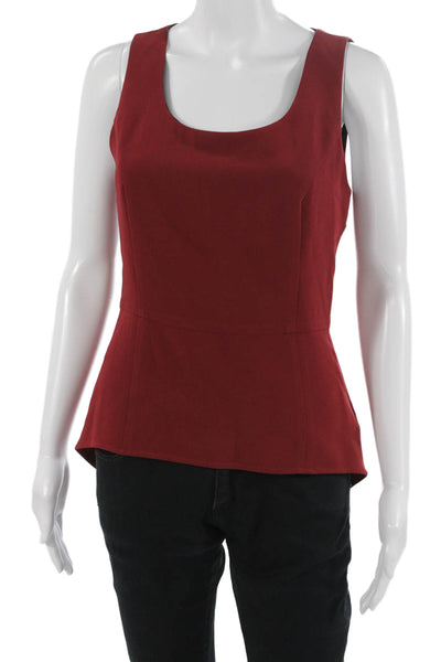 Rag & Bone Womens Red Silk Cotton Square Neck Sleeveless Tank Size 4