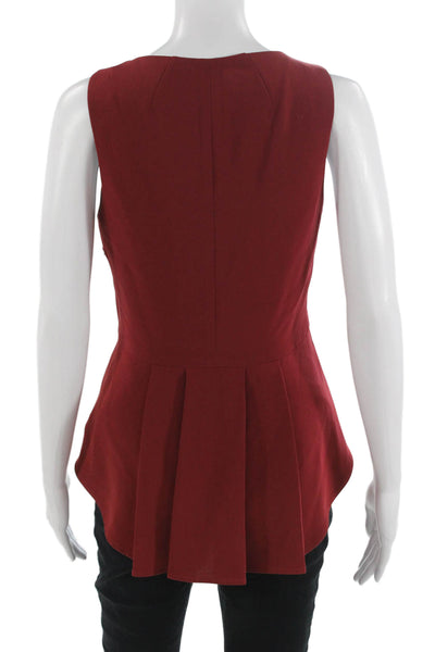 Rag & Bone Womens Red Silk Cotton Square Neck Sleeveless Tank Size 4