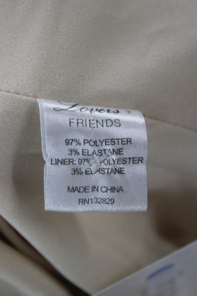 Lovers + Friends Womens Bomber Jacket Beige Floral Zip Crew Neck Size S