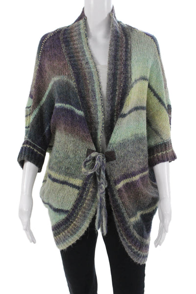 Michael Stars Unisex Cardigan Green 3/4 Sleeve Tie Closure Bohemian Size 1
