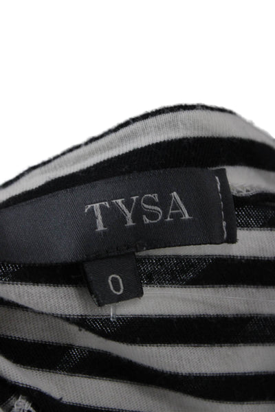 Tysa Women A-Line Wrap Cotton Striped Midi Skirt Black Size 0
