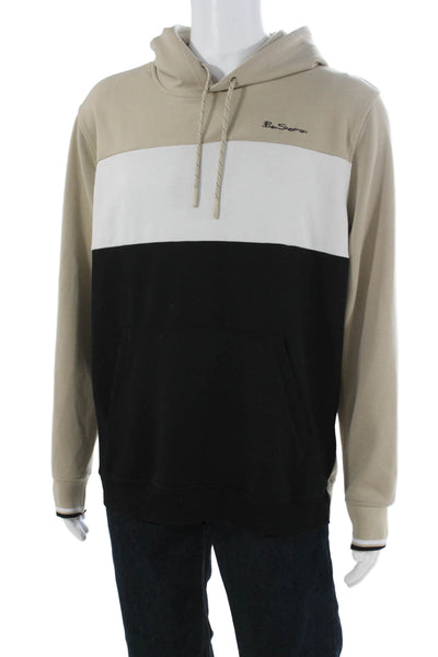 Cecilie Copenhagen Mens Pullover Hoodie Striped Beige Viscose Size XS