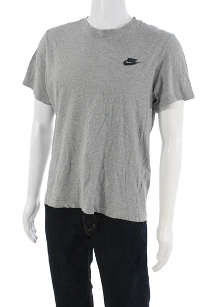Nike Mens Gray Cotton Short Sleeve Crew Neck Sports T-Shirt Size M
