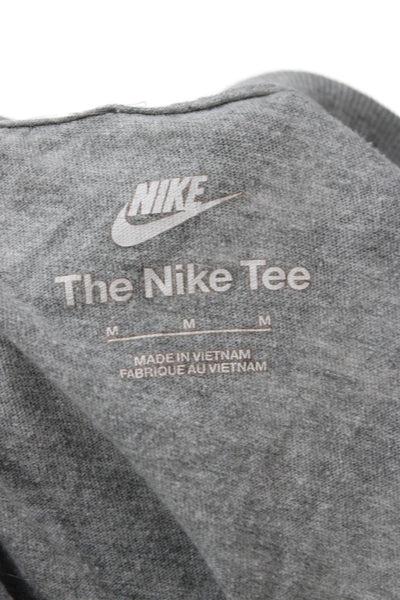 Nike Mens Gray Cotton Short Sleeve Crew Neck Sports T-Shirt Size M