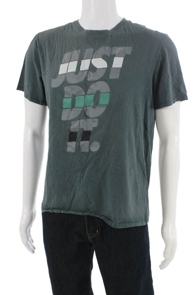 Nike Mens Dark Gray Graphic Quote Cotton Crew Neck Short Sleeve T-Shirt Size L