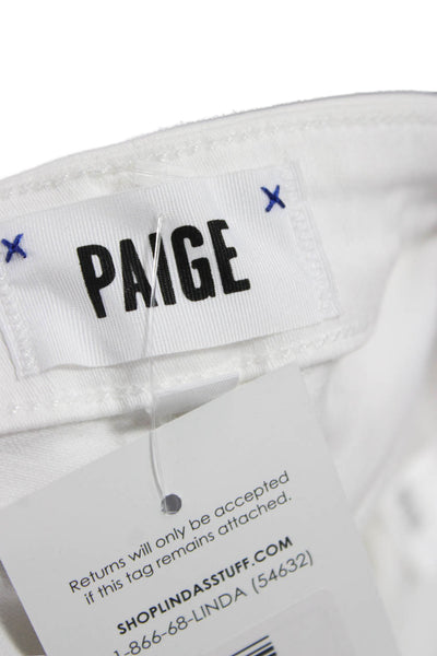 Paige Women Skinny Ankle Jeans White Mid Rise Inseam 28 Size 25