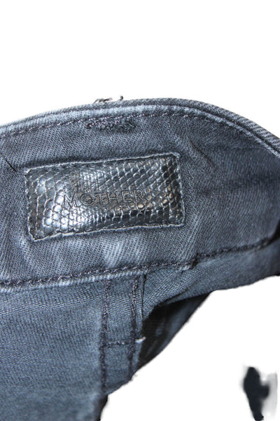 Mother Women Ankle Skinny Jeans Black Mid Rise 28 Inseam Size 26