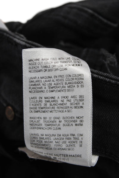 Mother Women Ankle Skinny Jeans Black Mid Rise 28 Inseam Size 26