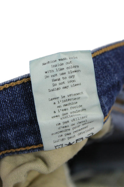Rag & Bone Womens Ankle Cropped Jeans Dark Blue Low Rise Button Fly Size 25