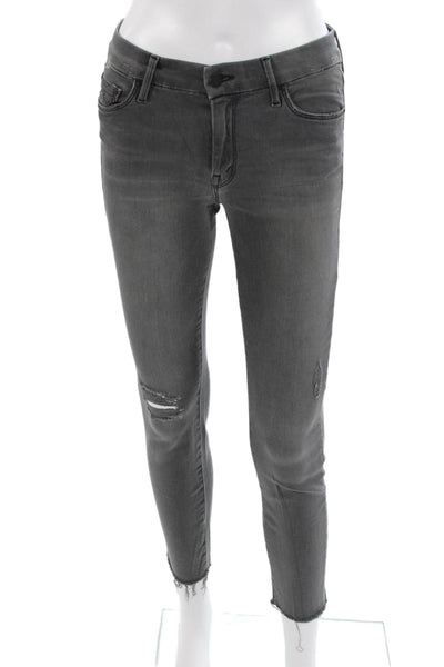 Mother Womens Skinny Ankle Gray Jeans Low Rise Size 26