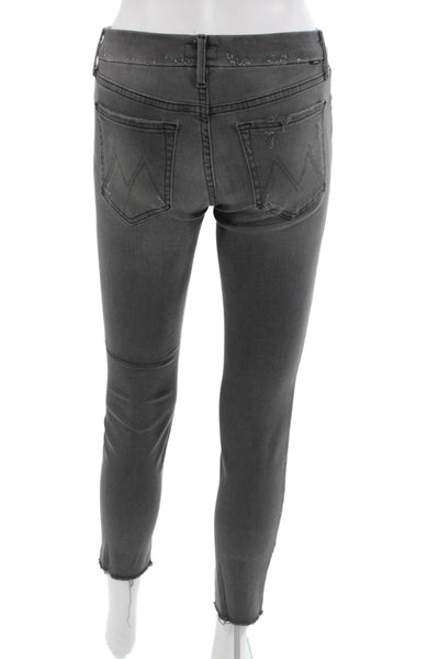 Mother Womens Skinny Ankle Gray Jeans Low Rise Size 26