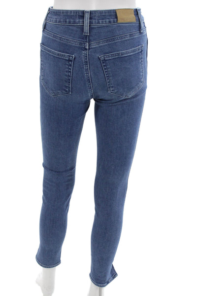 Paige Womens Ankle Skinny Jeans Blue Mid Rise Size 25