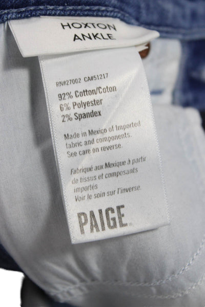Paige Womens Ankle Skinny Jeans Blue Mid Rise Size 25