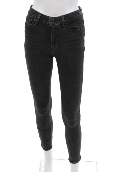 Paige Womens Dark Gray Ankle Skinny Jeans Low Rise Button Size 25