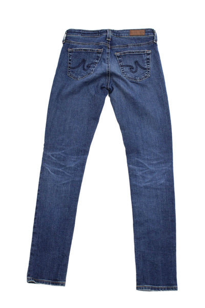 AG Adriano Goldschmied Women Skinny Jeans Petite Blue High Rise Button Size 24