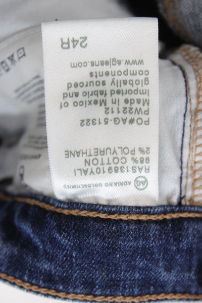 AG Adriano Goldschmied Women Skinny Jeans Petite Blue High Rise Button Size 24