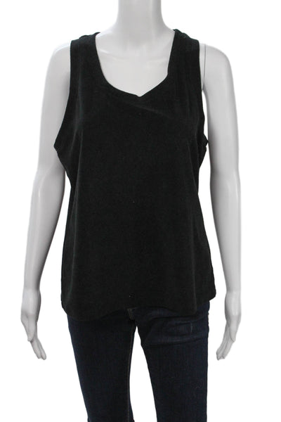 Drew Women Basic Sleeveless Scoop Neck Black Polyester Top Size L