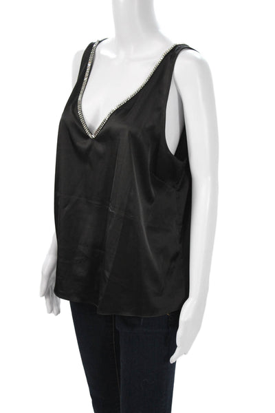 Generation Love Womens Camisole Black V Neck Sleeveless Size L