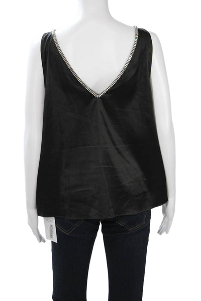 Generation Love Womens Camisole Black V Neck Sleeveless Size L