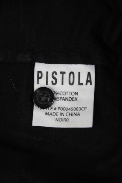 Pistola Women Black Collared Long Sleeve Button Up Top Size L