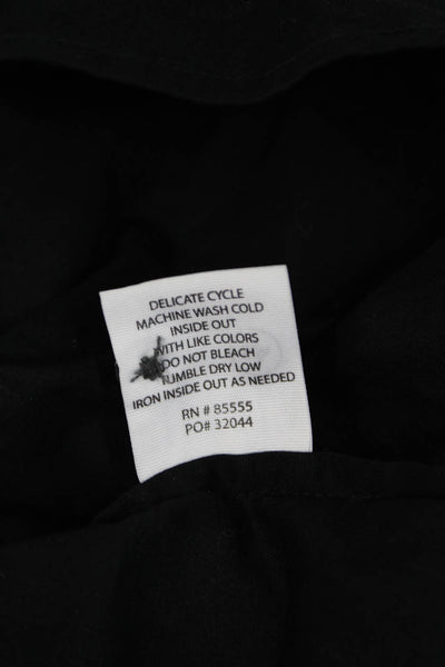 Pistola Women Black Collared Long Sleeve Button Up Top Size L