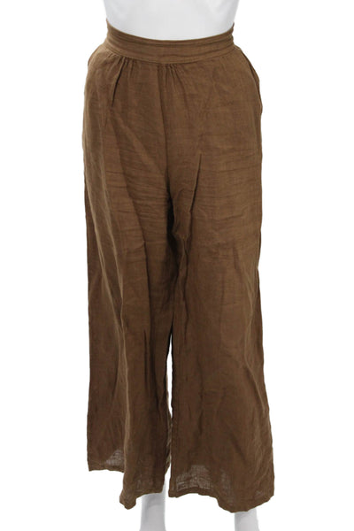 Puro Lino Womens Brown Cotton Blend Bohemian Pants Size S