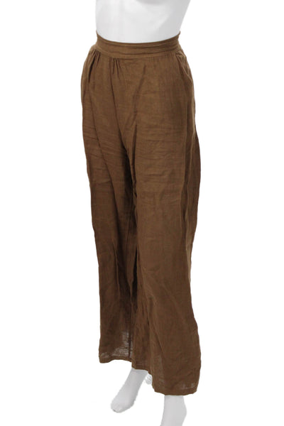 Puro Lino Womens Brown Cotton Blend Bohemian Pants Size S
