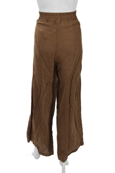 Puro Lino Womens Brown Cotton Blend Bohemian Pants Size S
