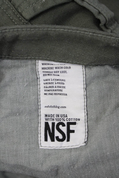 NSF Unisex Cropped Cargo Pants Green 100% Cotton Size 28