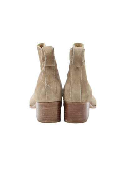 Rag & Bone Womens Suede Heeled Chelsea Ankle Boots Solid Beige Size 7.5