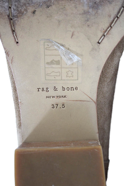 Rag & Bone Womens Suede Heeled Chelsea Ankle Boots Solid Beige Size 7.5