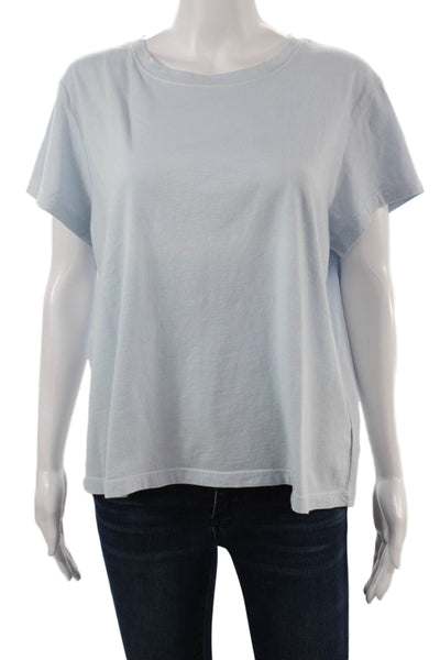Lejule Womens Light Blue Supima Cotton Crew Neck Short Sleeve Tee Size L