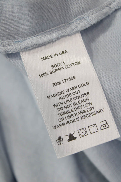 Lejule Womens Light Blue Supima Cotton Crew Neck Short Sleeve Tee Size L