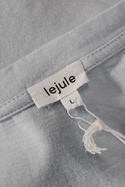 Lejule Womens Light Blue Supima Cotton Crew Neck Short Sleeve Tee Size L