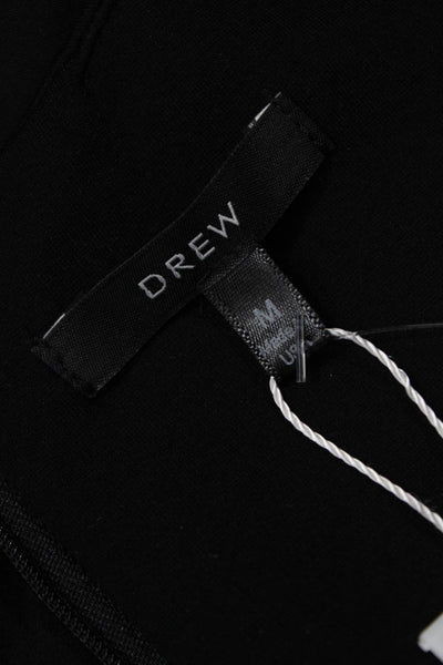 Drew Women A-Line Shift Dress Black Short Sleeve Round Neck Zip Size M