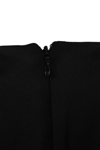 Ramy Brook Womens Black Shift Mini Dress Long Sleeve V Neck Hook Eye Size 6