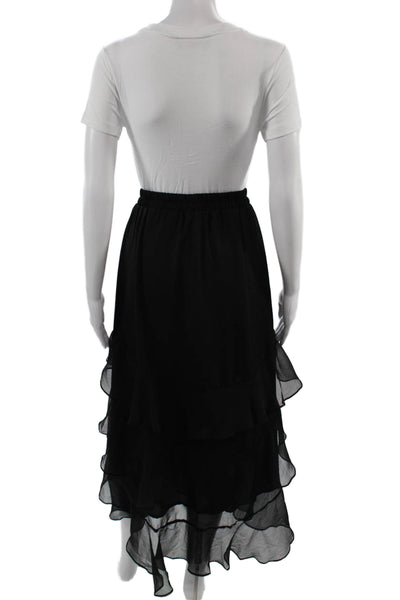 Allison Womens Peasant Midi Skirt Black 100% Polyester Size M