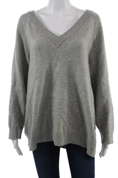 T Alexander Wang Unisex Gray V Neck Pullover Sweater Wool Cashmere Size S