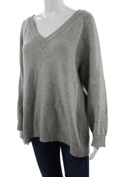 T Alexander Wang Unisex Gray V Neck Pullover Sweater Wool Cashmere Size S