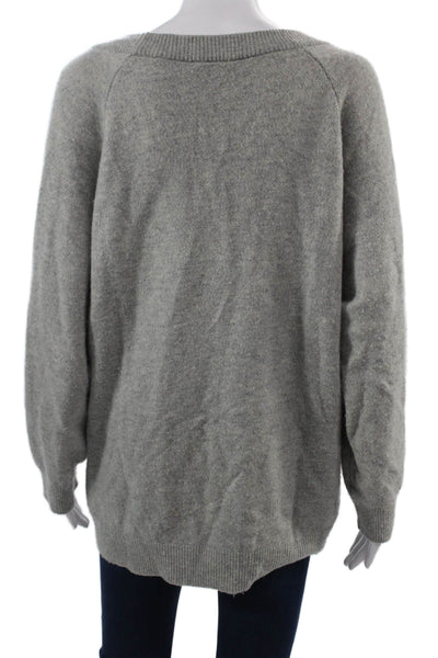 T Alexander Wang Unisex Gray V Neck Pullover Sweater Wool Cashmere Size S