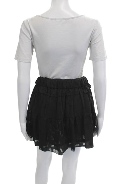 IRO Women Peasant Skirt Black 100% Polyester Mini Size 38