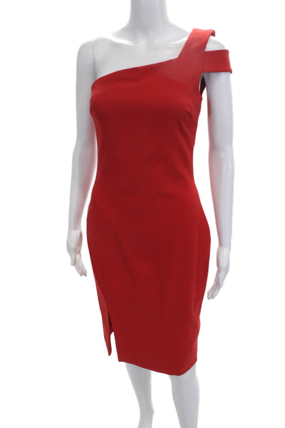 Likely Womens Bodycon Sheath Dress Red Knee Length Zip Size 2
