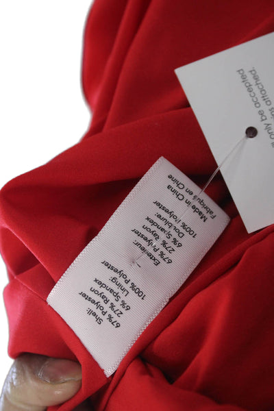 Likely Womens Bodycon Sheath Dress Red Knee Length Zip Size 2