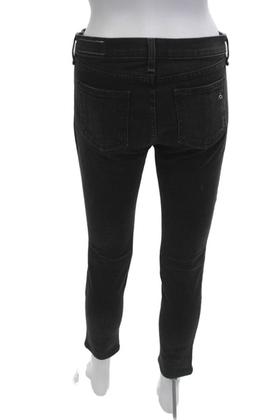 Rag & Bone Jean Womens Black High Rise Skinny Ankle Cropped Jeans Size 27