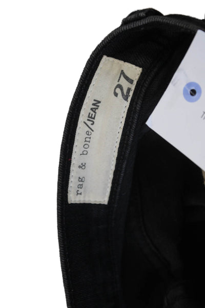 Rag & Bone Jean Womens Black High Rise Skinny Ankle Cropped Jeans Size 27