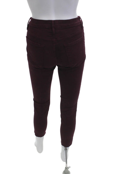 Frame Denim Women Purple Cropped Ankle Pants High Rise Size 27