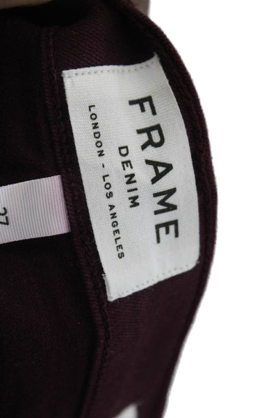 Frame Denim Women Purple Cropped Ankle Pants High Rise Size 27
